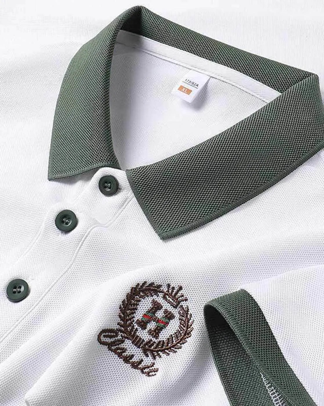 white polo green collar