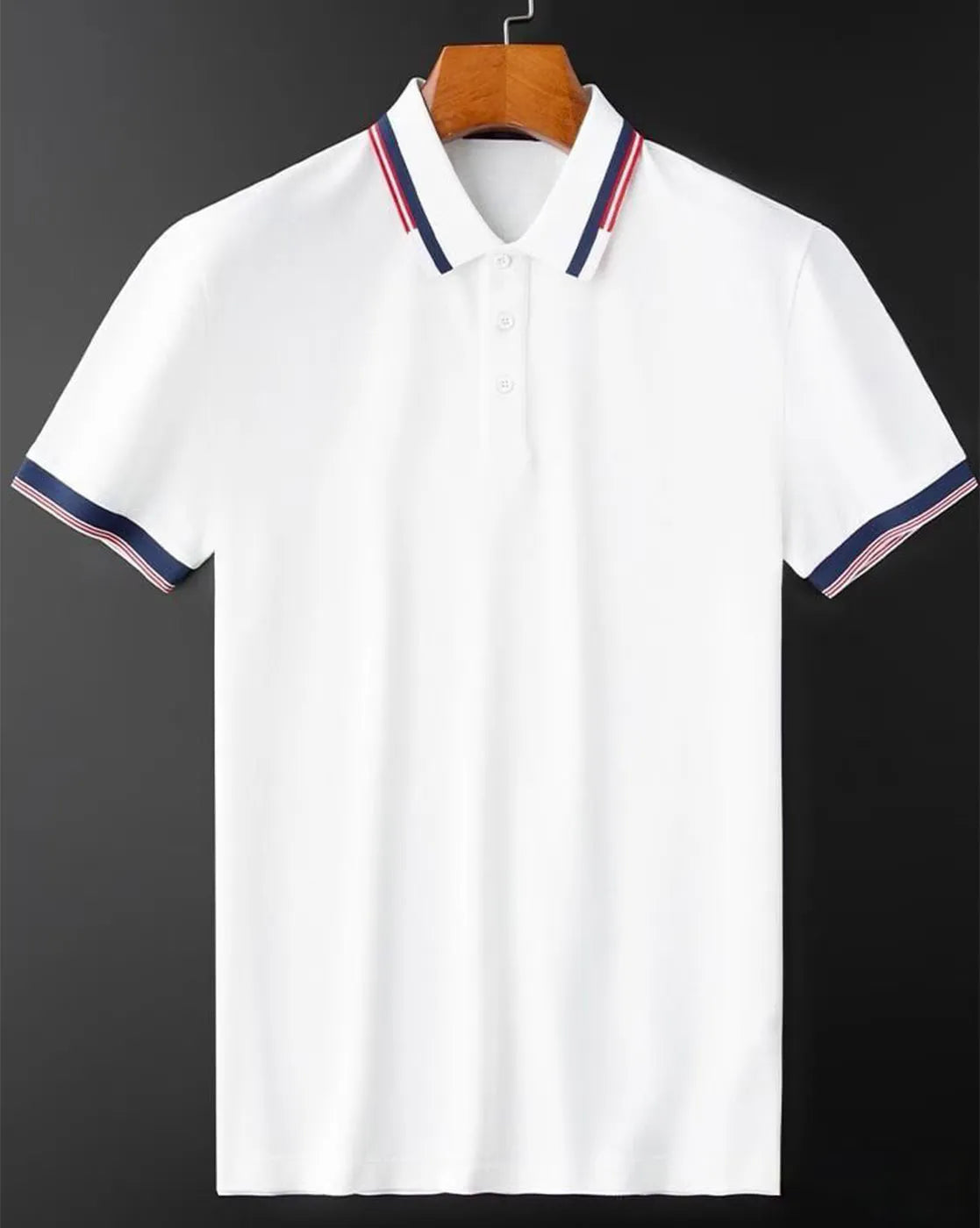 white polo navyred collar