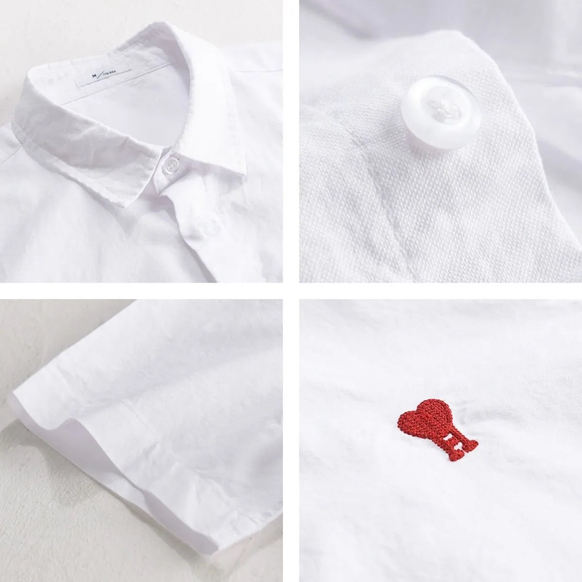 white short sleeve embroidered shirt