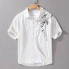Men’s White Embroidered Casual Shirt
