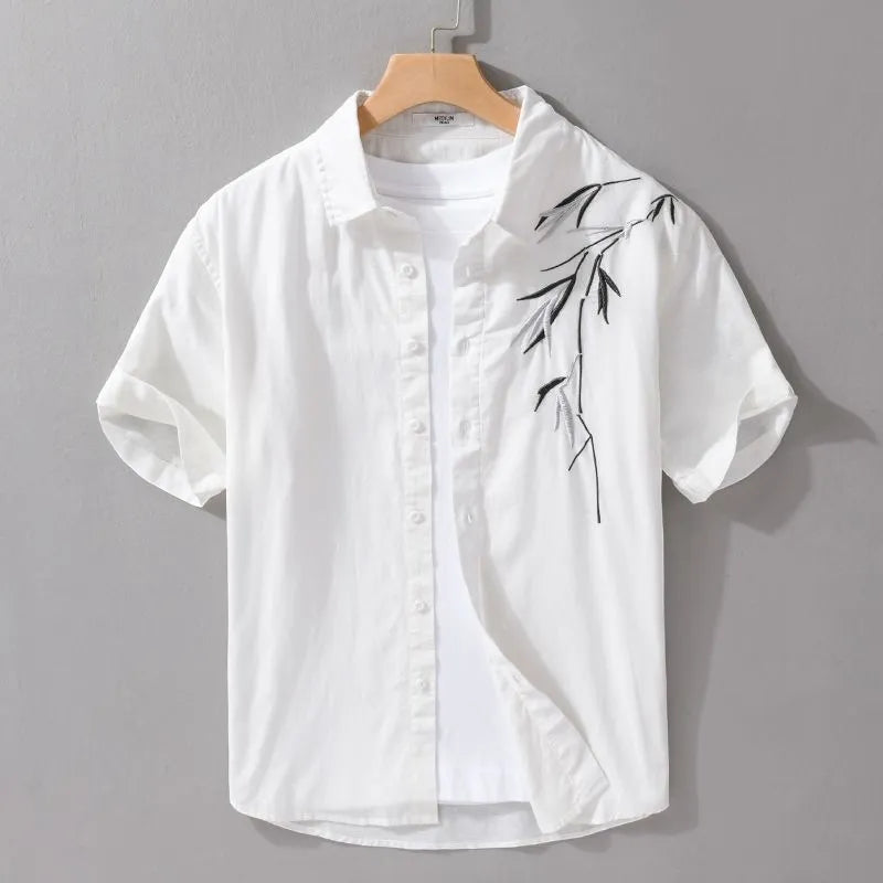 white short sleeve mens shirt