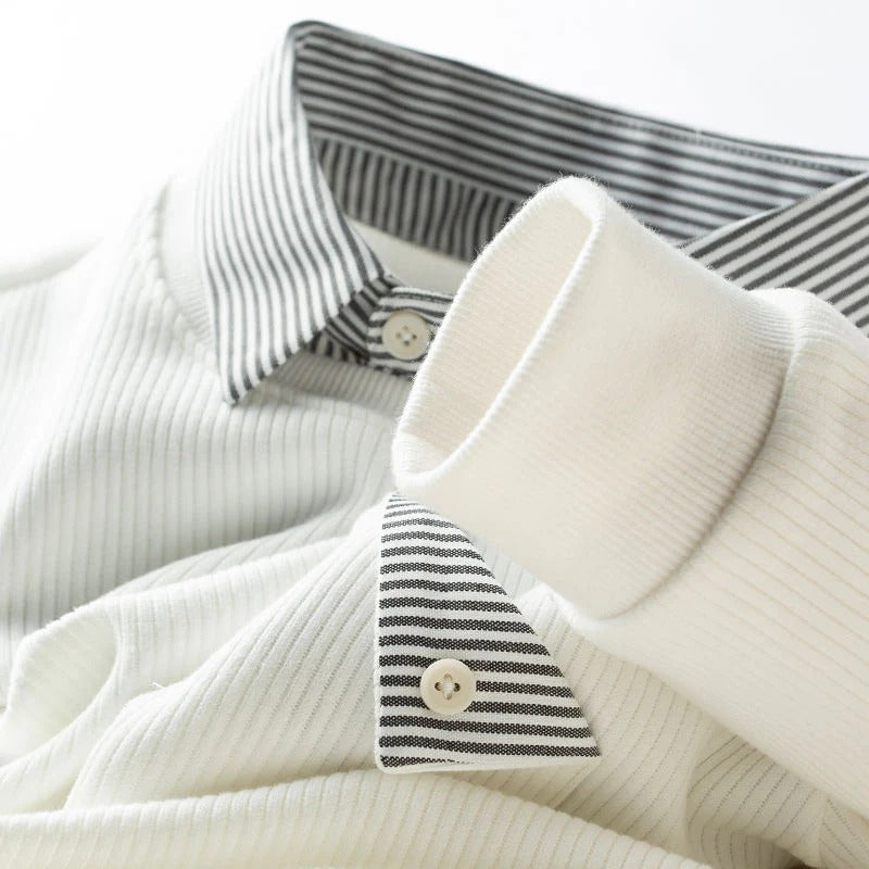 White Ribbed T-Shirt